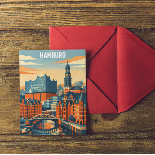 Hamburg Duitsland Reizen Minimalist Haven  Briefkaart