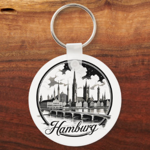 Hamburg Duitsland Skyline –  Circle Cityscape Sleutelhanger