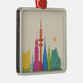 Hamburg Duitsland Skyline Metalen Ornament (Rechts)
