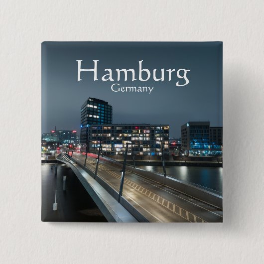 Hamburg Duitsland Vierkante Button 5,1 Cm (Voorkant)