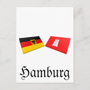 Hamburg, Duitsland vlag Tiles Briefkaart