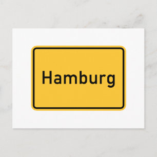 Hamburg, Duitsland wegwijzer Briefkaart