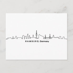 HAMBURG Elbe Germany City Skyline Silhouette Briefkaart