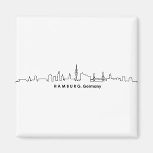 HAMBURG Elbe Germany City Skyline Silhouette Magneet