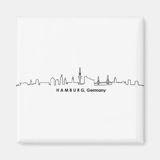 HAMBURG Elbe Germany City Skyline Silhouette Magneet