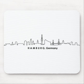HAMBURG Elbe Germany City Skyline Silhouette Muismat