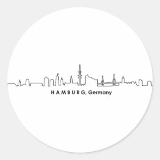 HAMBURG Elbe Germany City Skyline Silhouette Ronde Sticker