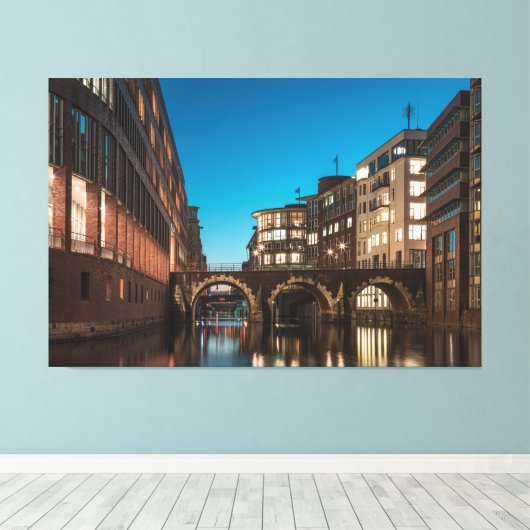 Hamburg Ellerntorsbrücke Canvas Afdruk (Insitu (Houten vloer))