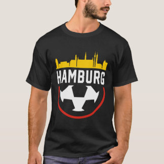 Hamburg Football Voetbal Fan City Skyline T-shirt