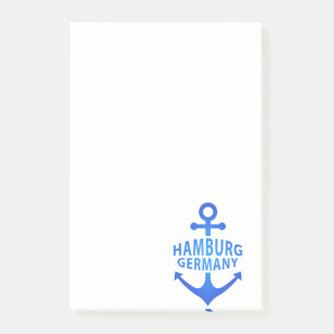 Hamburg Germany Blue Anchor Design Post-it® Notes