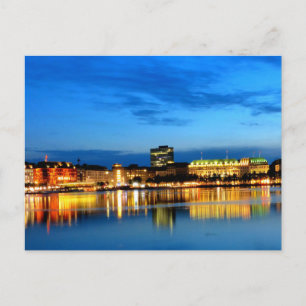 Hamburg Harbour Hafen Deutschland Alster Night Briefkaart