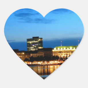 Hamburg Harbour Hafen Deutschland Alster Night Hart Sticker
