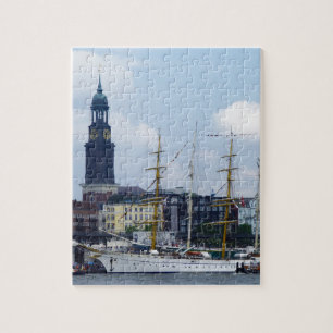Hamburg Harbour Hafen Michel Deutschland Schiffe Legpuzzel