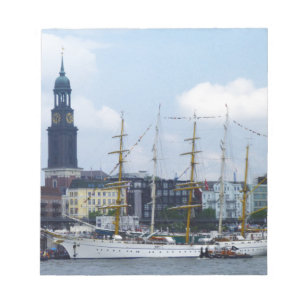 Hamburg Harbour Hafen Michel Deutschland Schiffe Notitieblok