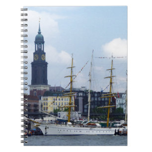 Hamburg Haven Hafen Michel Duitsland schepen Notitieboek
