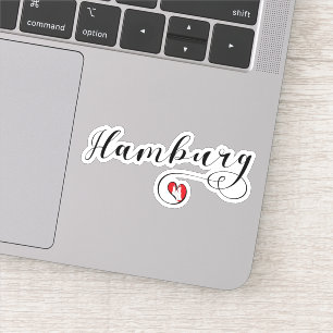 Hamburg Heart Flag Sticker