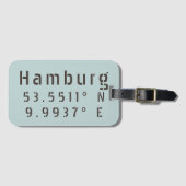 Hamburg Latitude Longitude Bagagelabel (Voorkant (horizontaal))