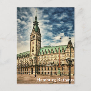 Hamburg Rathaus, Duitsland Briefkaart