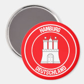 Hamburg Round Emblem Magneet (Voorkant / Achterkant)