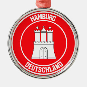 Hamburg Round Emblem Metalen Ornament
