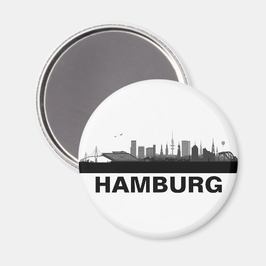 Hamburg Skyline Kühlschrank Magnet Magneet (Voorkant / Achterkant)