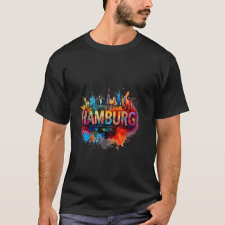 Hamburg Skyline Kunst - Levendig Hansestad Ontwerp T-shirt