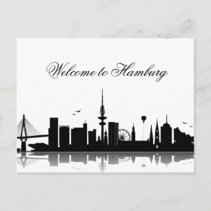 HAMBURG Skyline - Postkarte / Grußkarte Briefkaart
