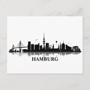 HAMBURG Skyline - Postkarte / Grußkarte Briefkaart