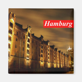 Hamburg - Speicherstadt bei Nacht - Magnet Magneet
