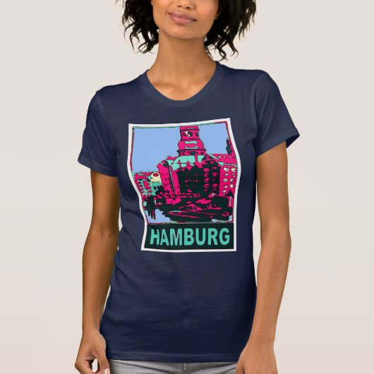 Hamburg Travel Poster T-shirt (Voorkant)