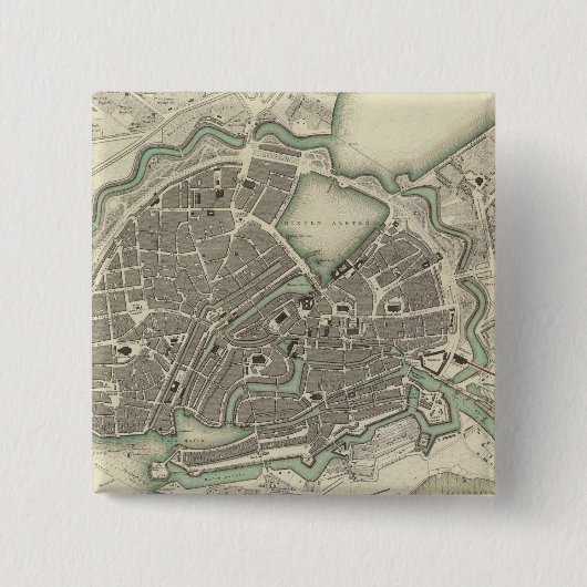 Hamburg Vierkante Button 5,1 Cm (Voorkant)