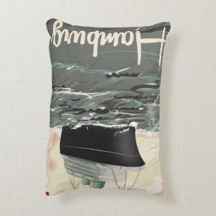 Hamburg vintage reisposter accent kussen
