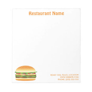 Hamburger Aangepaste Restaurant Notitieblok