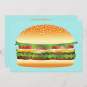 Hamburger Barbecue Party Kaart (Voorkant / Achterkant)