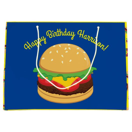 Hamburger Birthday Party Burger Groot Cadeauzakje (Voorkant)