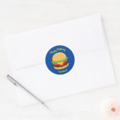 Hamburger Birthday Party Burger Ronde Sticker (Envelop)