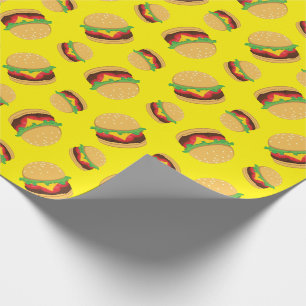Hamburger Birthday Party Burger Wrapping Paper Cadeaupapier