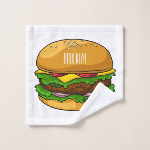 Hamburger cartoon illustratie bad handdoek
