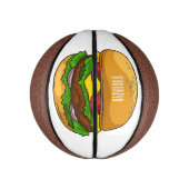 Hamburger cartoon illustratie basketbal (Verticaal)