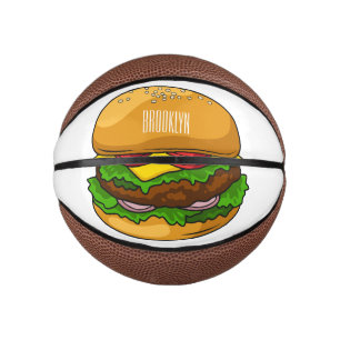 Hamburger cartoon illustratie basketbal