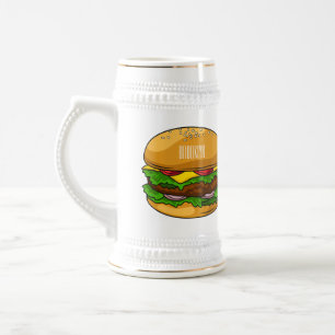 Hamburger cartoon illustratie bierpul