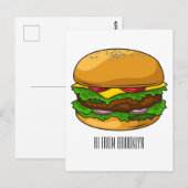 Hamburger cartoon illustratie briefkaart (Voorkant / Achterkant)