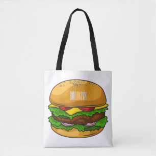 Hamburger cartoon illustratie draagtas