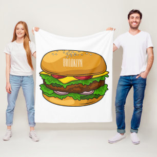 Hamburger cartoon illustratie fleece deken