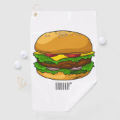 Hamburger cartoon illustratie golfhanddoek (Insitu)