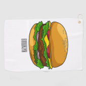 Hamburger cartoon illustratie golfhanddoek (Horizontaal)