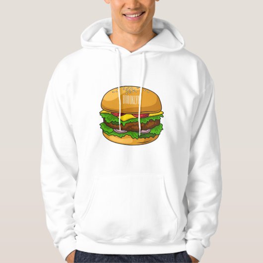 Hamburger cartoon illustratie hoodie (Voorkant)