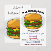 Hamburger cartoon illustratie kaart (Voorkant / Achterkant)