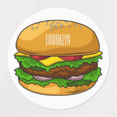 Hamburger cartoon illustratie labels (Design 1)