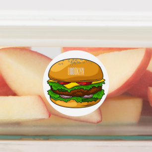 Hamburger cartoon illustratie labels